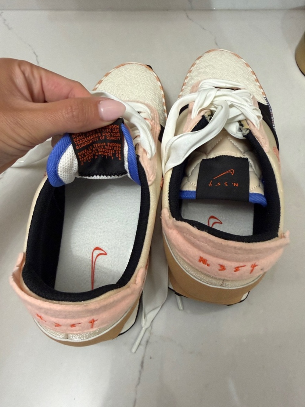 Nike Cream & Peach Women's Athletic Lace-Up Sneakers - Picture 5 of 7